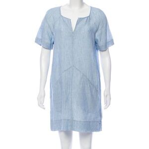 J Brand light blue linen short-sleeve swingy summer dress in excellent condition